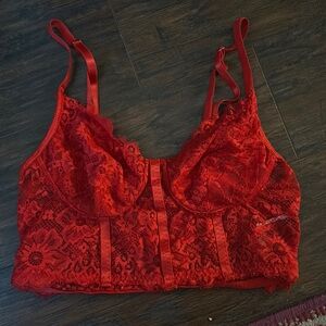 SHEIN red lace top